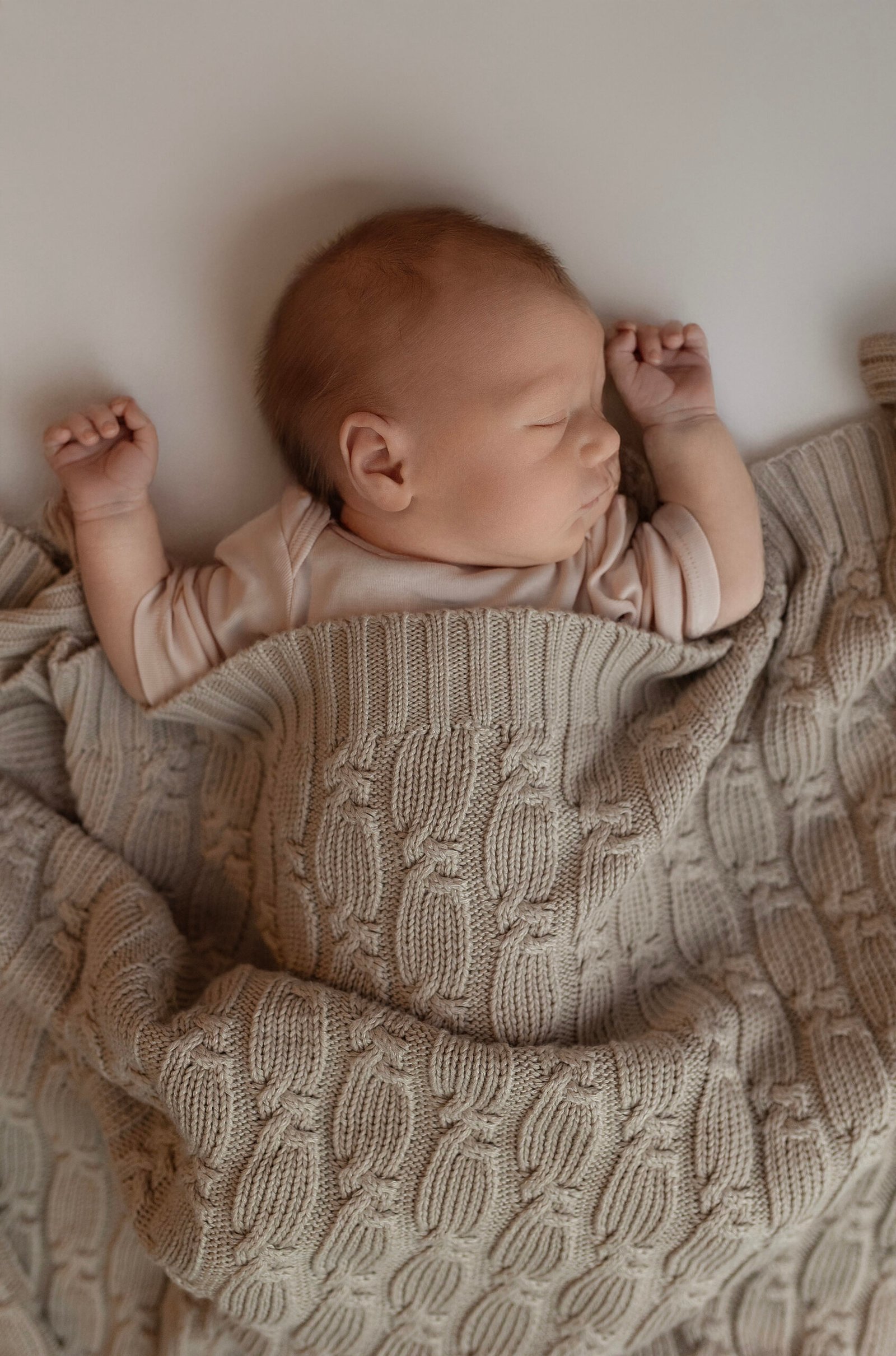 Bambusowy kocyk light beige 80x100 - ALASKA - obrazek 2